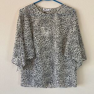 Cooper St Serena Tie Sleeve Top Animal Print Blouse 20CS06301 USA 4